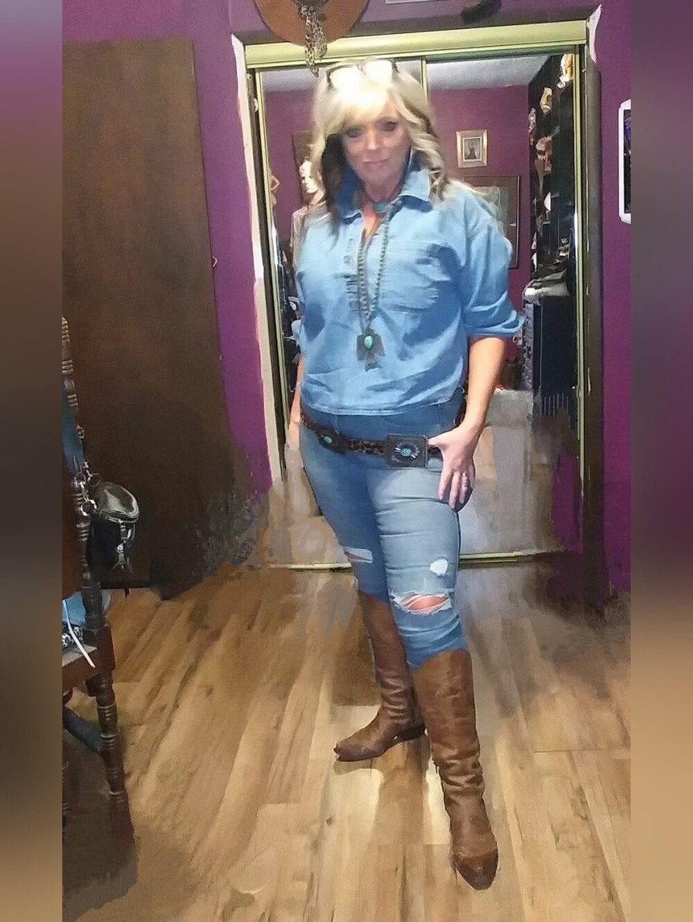 Old Navy Light Blue Denim Shirt
